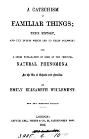 Front cover of A catechism of familiar things by Emily Elizabeth Willement