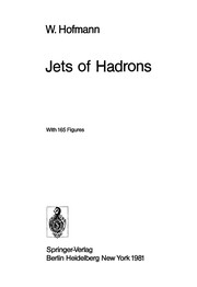 Front cover of Jets of hadrons by W. Hofmann