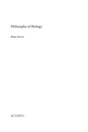 Front cover of Philosophy of biology by Brian Garvey