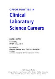 Front cover of Opportunities in clinical laboratory science careers by Karen R Karni