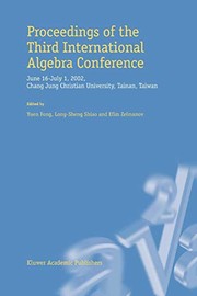 Front cover of Proceedings of the Third International Algebra Conference by Yuen Fong