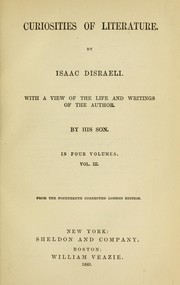 Cover of Curiosities of literature by Isaac Disraeli