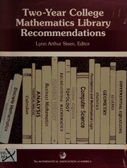 Cover of Two-year college mathematics library recommendations by Mathematical Association of America. Committee on the Undergraduate Program in Mathematics.