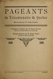 Front cover of Pageants du tricentenaire de Québec by Myrand, Ernest
