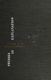 Cover of Studies in explanation by Russell Kahl