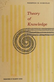 Front cover of Theory of knowledge by Chisholm, Roderick M.
