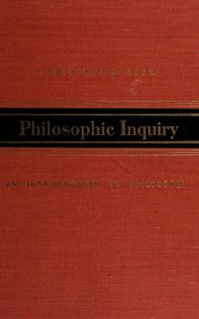 Cover of Philosophic inquiry by Lewis White Beck
