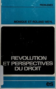 Front cover of Révolution et perspectives du droit by Monique Weyl