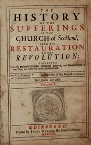 Front cover of The history of the sufferings of the Church of Scotland by Wodrow, Robert