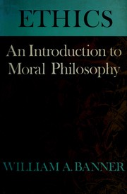 Front cover of Ethics: an introduction to moral philosophy by William Augustus Banner