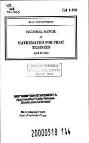 Front cover of Mathematics for pilot trainees. by United States Department of War
