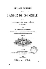 Front cover of Lexique comparé de la langue de Corneille et de la langue du XVIIe siècle en général by Frédéric Godefroy