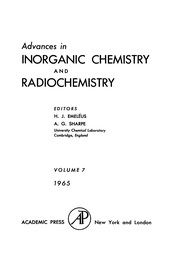 Cover of Advances in inorganic chemistry and radiochemistry by H. J. Emele us