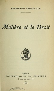 Front cover of Molière et le droit by Ferdinand Sanlaville