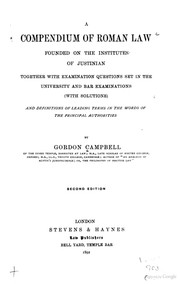 Front cover of A compendium of Roman law by Campbell, Gordon