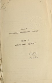 Front cover of History of the Ministry of Munitions by Great Britain. Ministry of Munitions