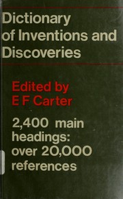 Front cover of Dictionary of inventions and discoveries by Ernest Frank Carter