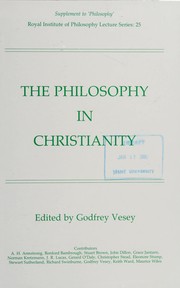 Cover of Philosophy in Christianity by Godfrey Norman Agmondisham Vesey