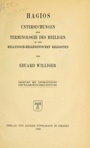 Cover of Hagios by Eduard Williger