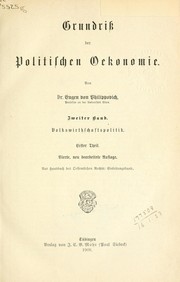 Cover of Grundriss der politischen Oekonomie by Eugen von Philippovich