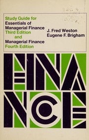 Cover of Study guide for 'Essentials of managerial finance,7 3rd ed. and 'Managerial finance,' 4th ed by J. Fred Weston