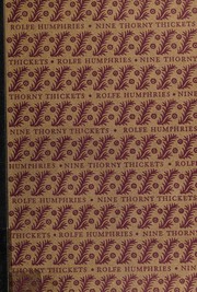 Front cover of Nine thorny thickets by Rolfe Humphries