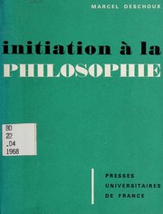 Cover of Initiation à la philosophie by Marcel Deschoux