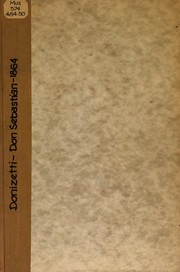 Front cover of Dom Sébastien, roi de Portugal by Gaetano Donizetti