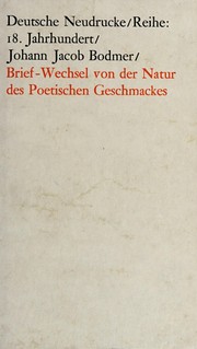 Cover of Brief-Wechsel von der Natur des poetischen Geschmackes by Johann Jakob Bodmer