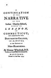Cover of A continuation of the narrative of the Indian charity school by Eleazar Wheelock