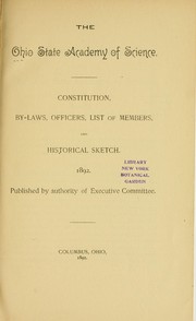Front cover of Annual report of the Ohio State Academy of Science by Ohio Academy of Science