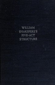 Cover of Shakspere's five-act structure by Thomas Whitfield Baldwin