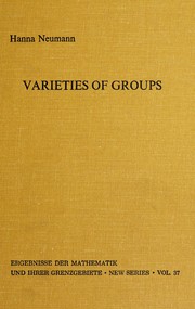 Front cover of Varieties of groups by Hanna Neumann