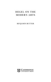 Cover of Hegel on the modern arts by Benjamin Rutter