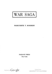 Front cover of War saga by Marguerite Turner Rosebery