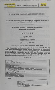 Front cover of The Ryan White Care Act Amendments of 2000 by United States