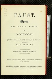 Cover of Faust by Charles Gounod