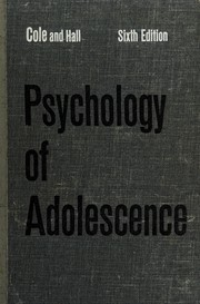 Front cover of Psychology of adolescence by Luella Cole