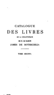 Cover of Catalogue des livres composant la bibliothèque de feu M.le baron James de Rothschild by Rothschild, James baron de