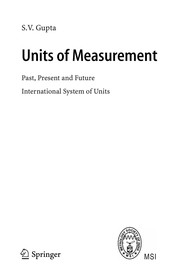 Front cover of Units of measurement by S. V. Gupta