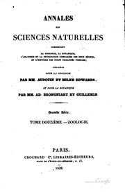 Front cover of Annales des sciences naturelles by Unknown