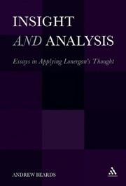Cover of Insight and analysis by Andrew Beards