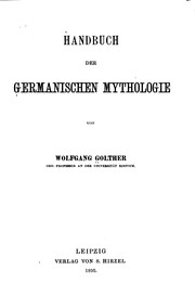 Front cover of Handbuch der germanischen Mythologie by Wolfgang Golther