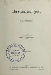 Cover of Christians and Jews by Benson Y. Landis
