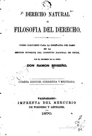 Front cover of Derecho natural, o Filosofia del derecho by Ramón Briseño