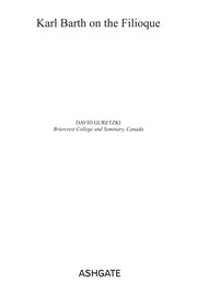 Front cover of Karl Barth on the Filioque by David Guretzki