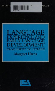 Cover of Language experience and early language development by Margaret Harris