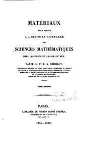 Cover of Matériaux pour servir a l'histoire comparée des sciences mathe□matiques chez les Grecs et les Orientauw by Louis Pierre Eugène Amélie Sédillot