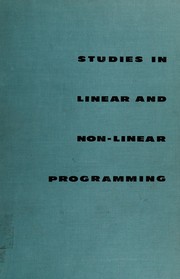 Cover of Studies in linear and non-linear programming by Kenneth Joseph Arrow