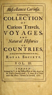 Front cover of Miscellanea curiosa by Edmond Halley